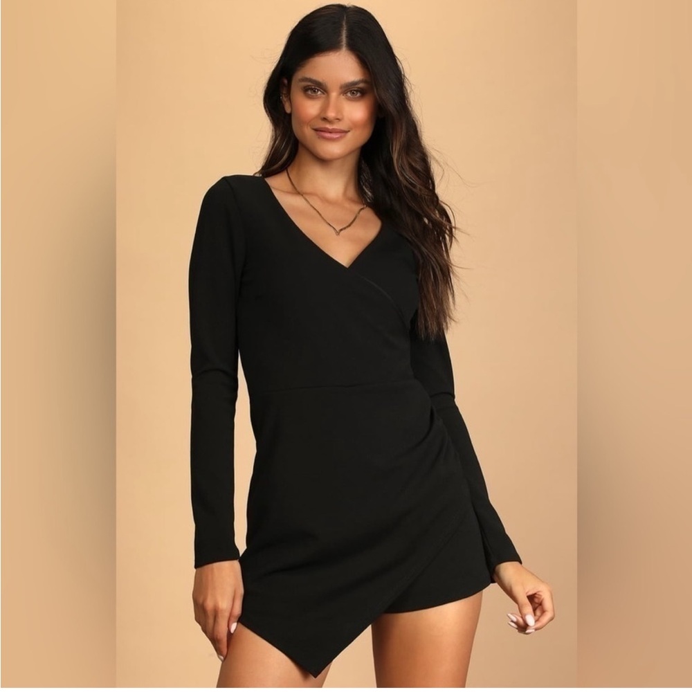 Elegant Black asymmetrical Romper/Dress
